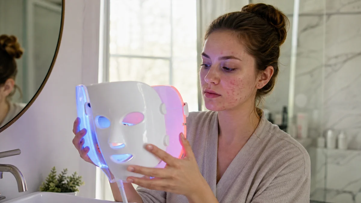 Rotlichttherapie bei Akne: Blaues und rotes LED-Licht 2026